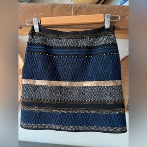 marciano guess navy gold metallic stripe mini skirt small y2k going out skirt